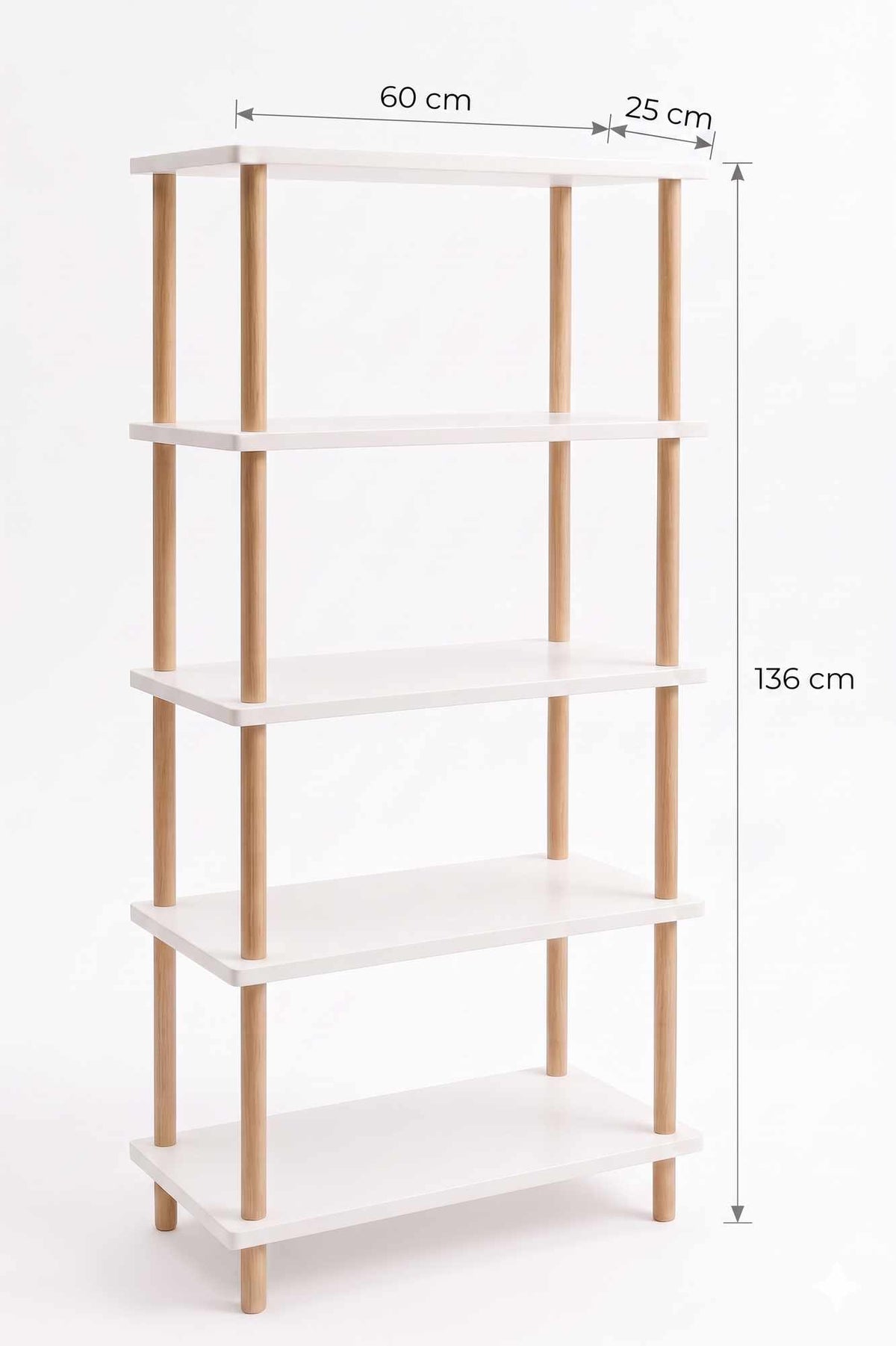 Βιβλιοθήκη Selinous Λευκό 60x25x136 εκ. Μελαμίνης