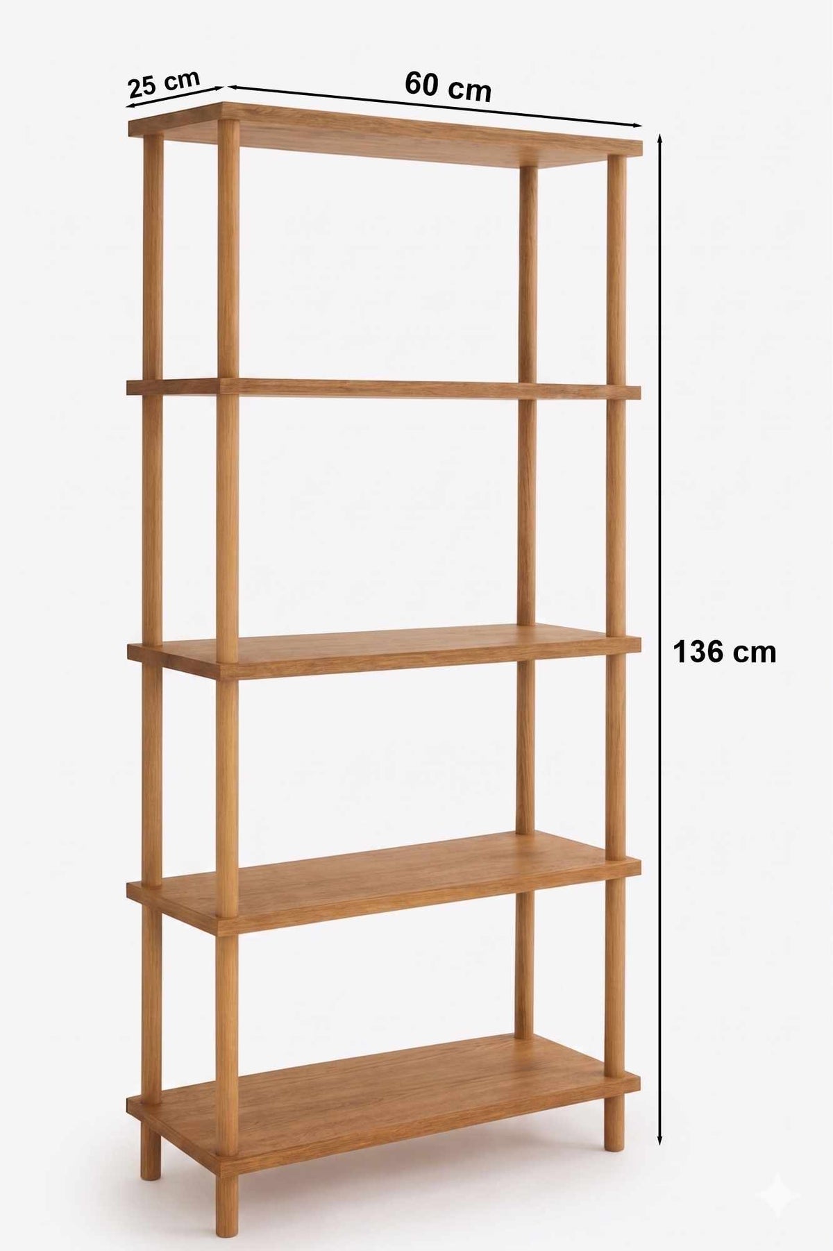 Βιβλιοθήκη Selinous Πεύκο 60x25x136 εκ. Μελαμίνης