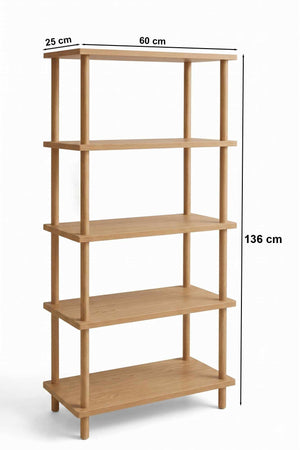 Βιβλιοθήκη Selinous Δρυς Sapphire 60x25x136 εκ. Μελαμίνης