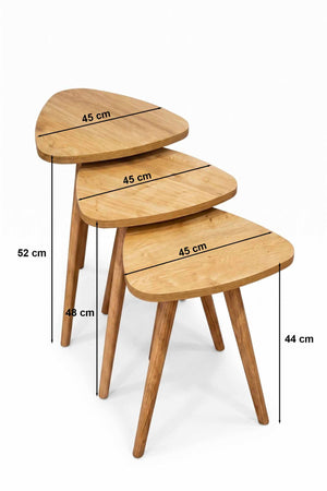 Τραπεζάκια Σαλονιού Σετ 3τμχ Styra Δρυς Sapphire 45x33x52 εκ. Μελαμίνης