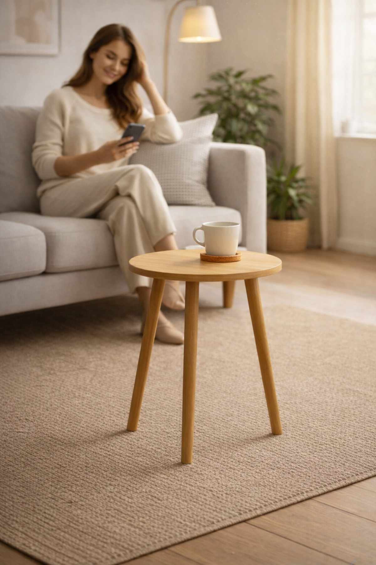 Βοηθητικό Τραπεζάκι Skione Δρυς 33x45 εκ. Μελαμίνης