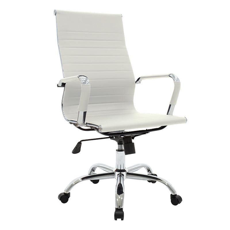 Καρέκλα γραφείου διευθυντή Valter  λευκό pu 55.5x58x108εκ - Pakobazaar