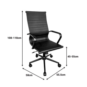 Καρέκλα γραφείου διευθυντή Valter  pu μαύρο 55.5x58x108εκ - Pakobazaar