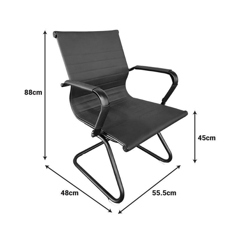 Καρέκλα γραφείου επισκέπτη Valter  pu μαύρο 55.5x48x88εκ - Pakobazaar