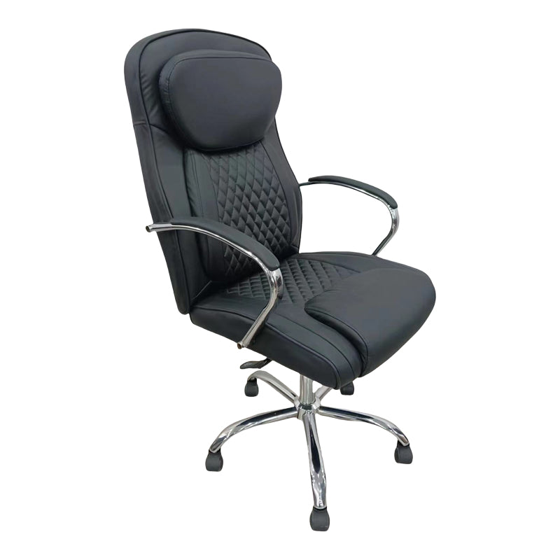Καρέκλα γραφείου διευθυντή Quilted  pu μαύρο 62x70x116εκ - Pakobazaar