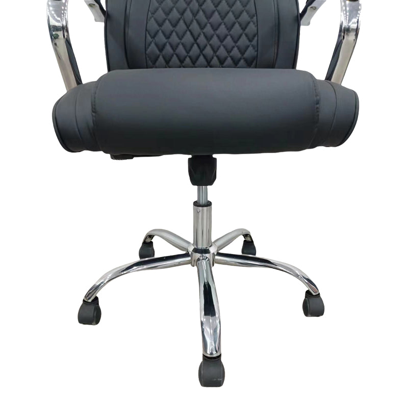 Καρέκλα γραφείου διευθυντή Quilted  pu μαύρο 62x70x116εκ - Pakobazaar