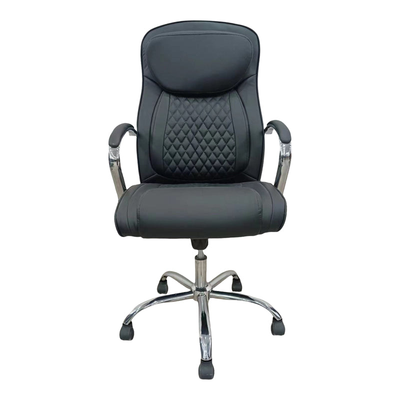 Καρέκλα γραφείου διευθυντή Quilted  pu μαύρο 62x70x116εκ - Pakobazaar