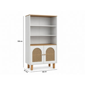 Βιβλιοθήκη Ios Λευκό - Δρυς 90x41x158 εκ. MDF