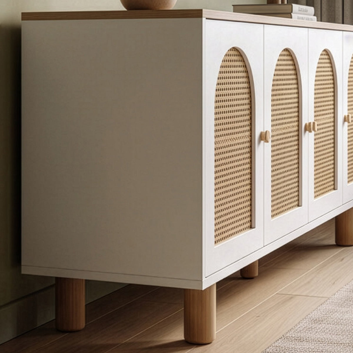 Κονσόλα Ios Λευκό - Δρυς 180x41x80 εκ. MDF - Pakobazaar