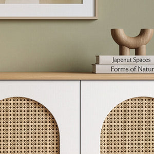 Κονσόλα Ios Λευκό - Δρυς 180x41x80 εκ. MDF - Pakobazaar