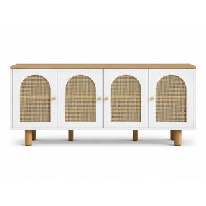 Κονσόλα Ios Λευκό - Δρυς 180x41x80 εκ. MDF - Pakobazaar