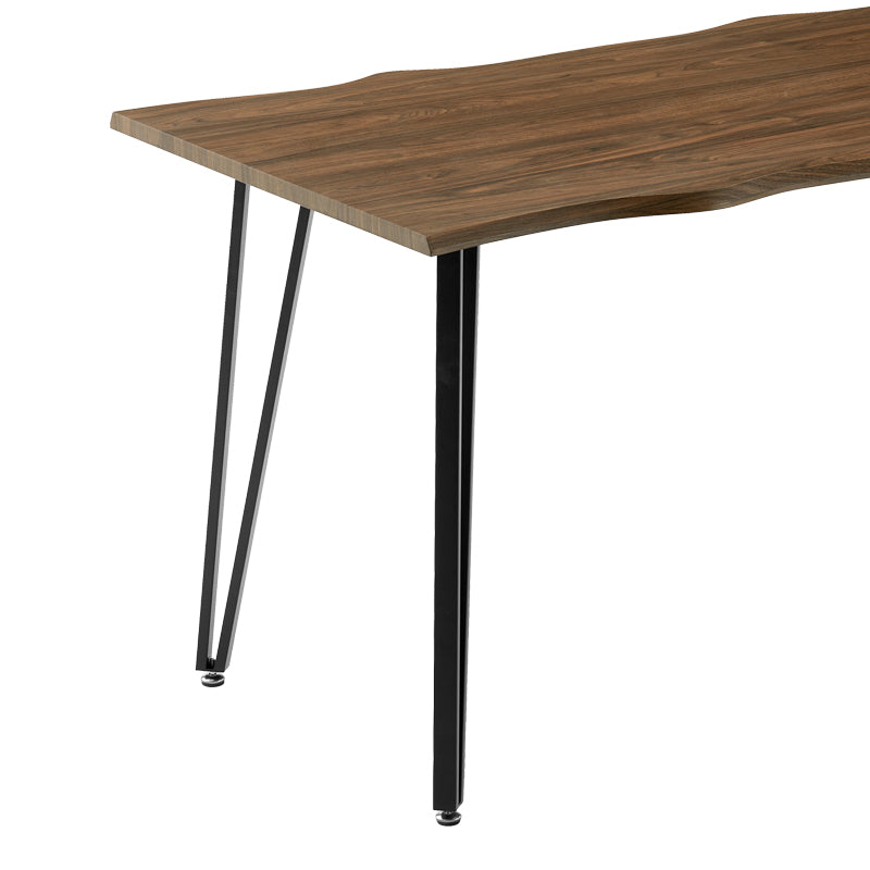 Τραπέζι Izzac  επιφάνεια MDF καρυδί-πόδι μαύρο μέταλλο 140x80x76εκ - Image 3