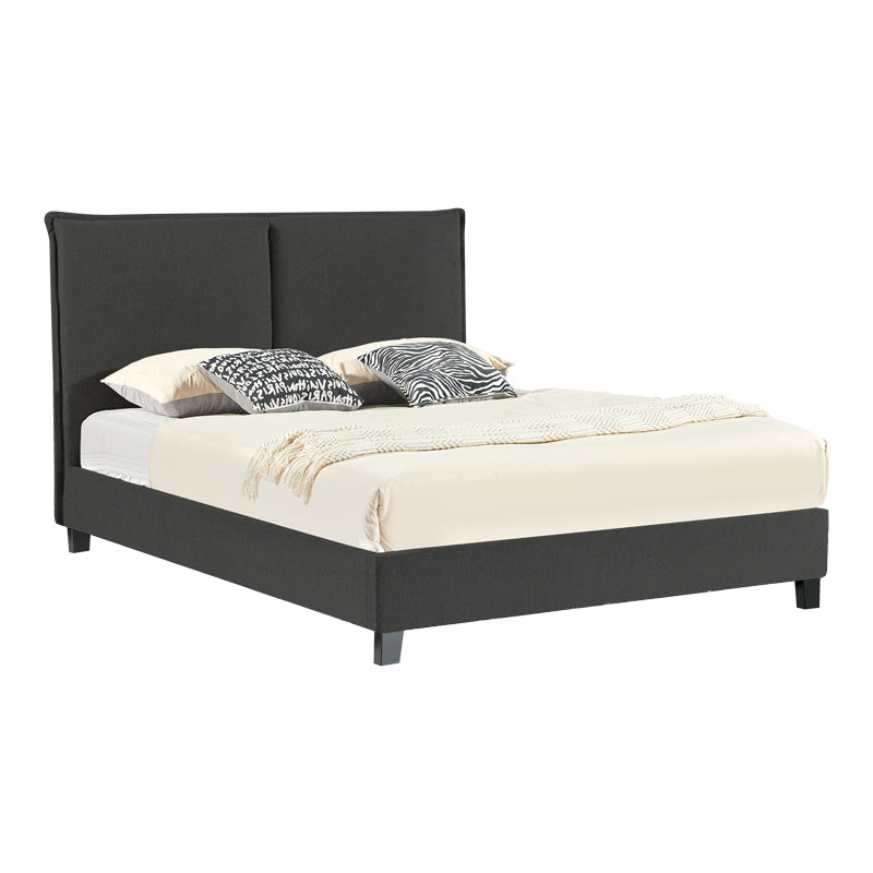 Κρεβάτι διπλό Majus  ύφασμα ανθρακί 160x200εκ - Pakobazaar