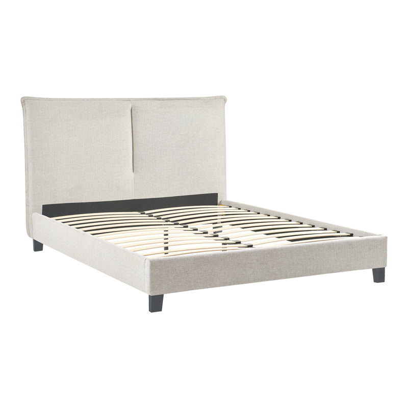 Κρεβάτι διπλό Majus  ύφασμα γκρι-μπεζ 160x200εκ - Pakobazaar