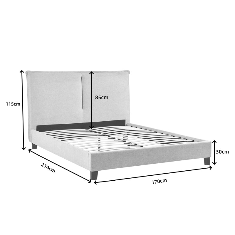 Κρεβάτι διπλό Majus  ύφασμα γκρι-μπεζ 160x200εκ - Pakobazaar