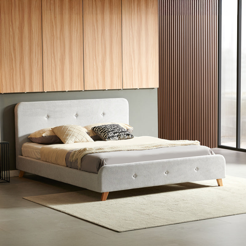 Κρεβάτι διπλό Restel  ύφασμα γκρι 160x200εκ - Image 2