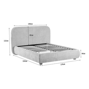 Κρεβάτι Salena  ύφασμα σε μπεζ απόχρωση 160x200εκ - Pakobazaar