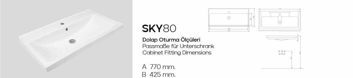Νιπτήρας Olynthos Λευκό 80x45x5 εκ.