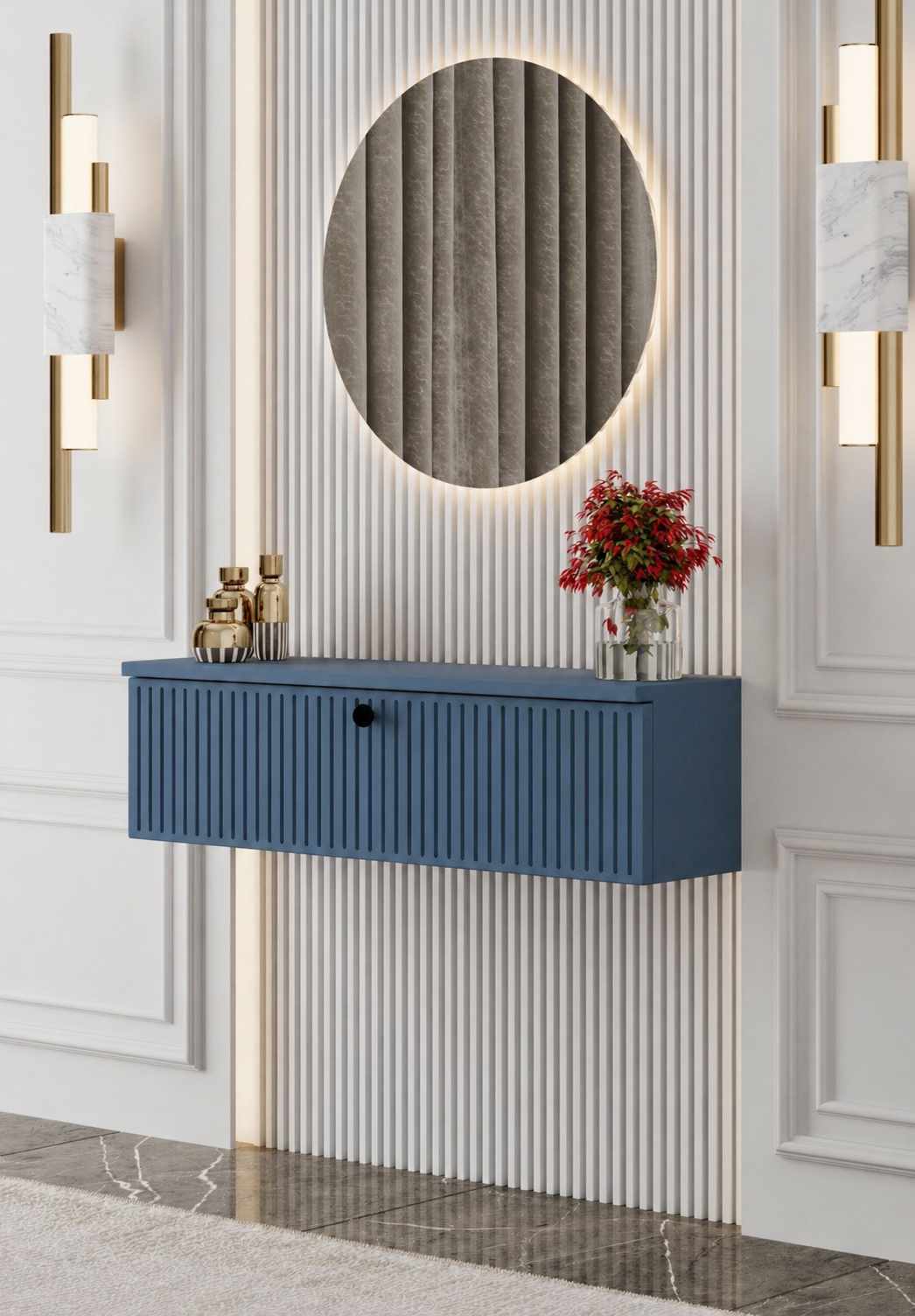 Μπουφές Methone Επιτοίχιος Μπλε 50x22x26 εκ. MDF