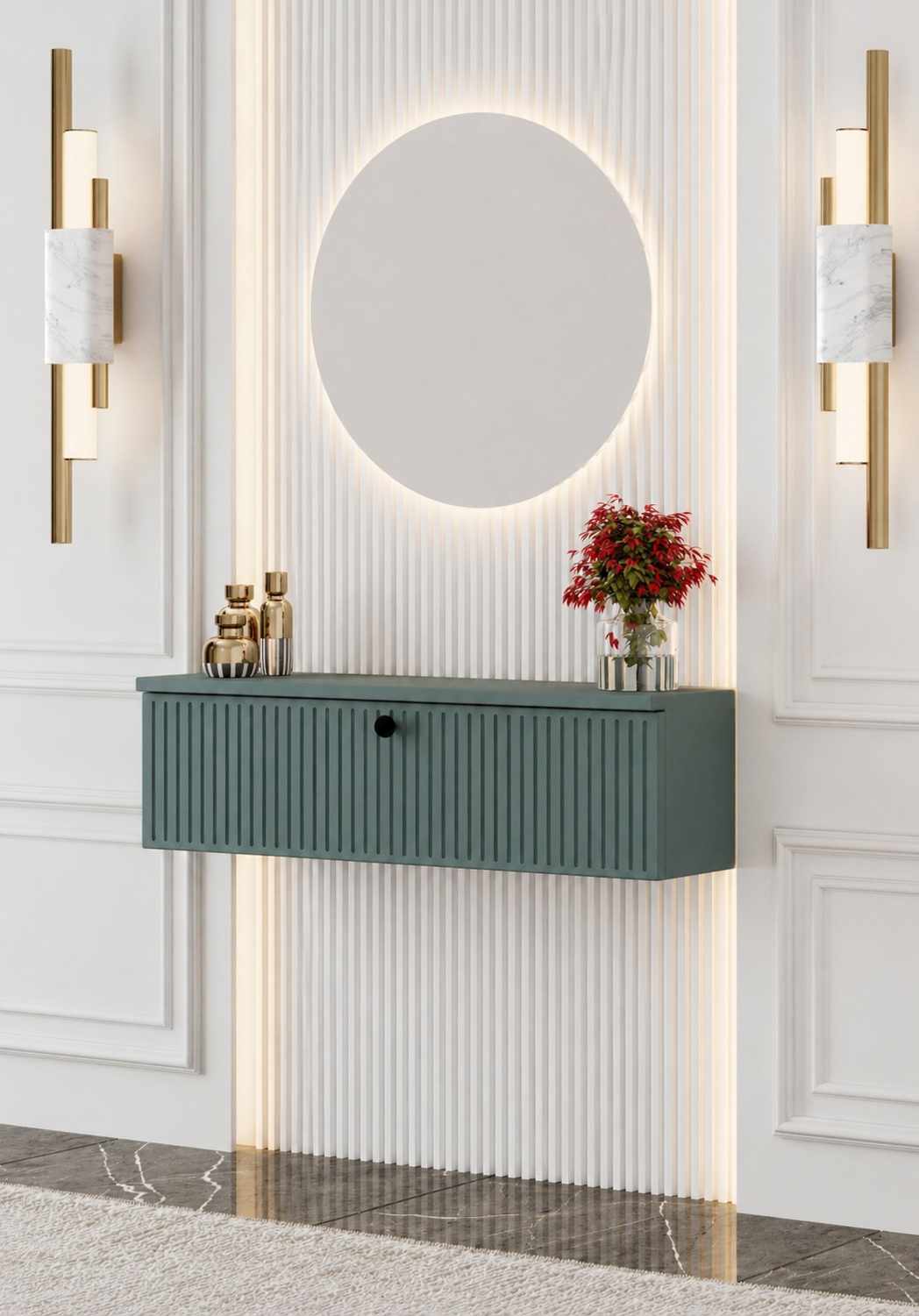 Μπουφές Methone Επιτοίχιος Πράσινο 50x22x26 εκ. MDF - Pakobazaar