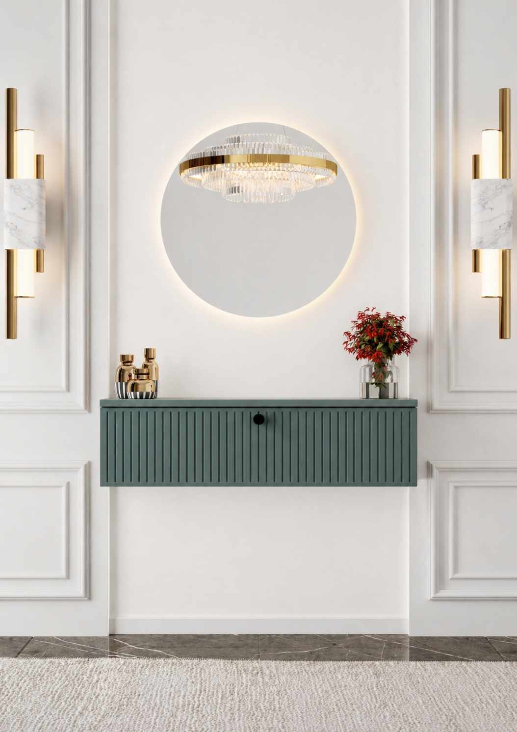Μπουφές Methone Επιτοίχιος Πράσινο 50x22x26 εκ. MDF - Pakobazaar