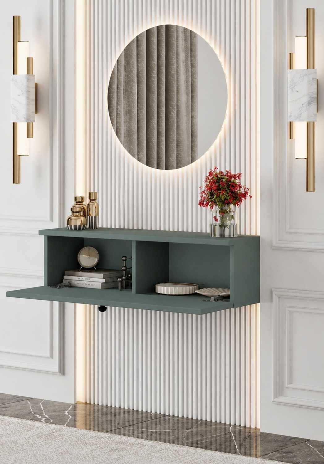 Μπουφές Methone Επιτοίχιος Πράσινο 50x22x26 εκ. MDF - Pakobazaar
