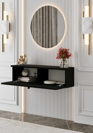 Μπουφές Methone Επιτοίχιος Μαύρο 70x22x26 εκ. MDF