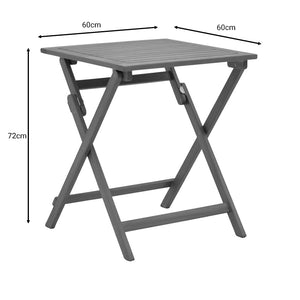 Τραπεζαρία Bistrual-Perdu  σετ 3τεμ πτυσσόμενο φυσικό μασίφ ξύλο ακακίας 60x60x72εκ - Pakobazaar