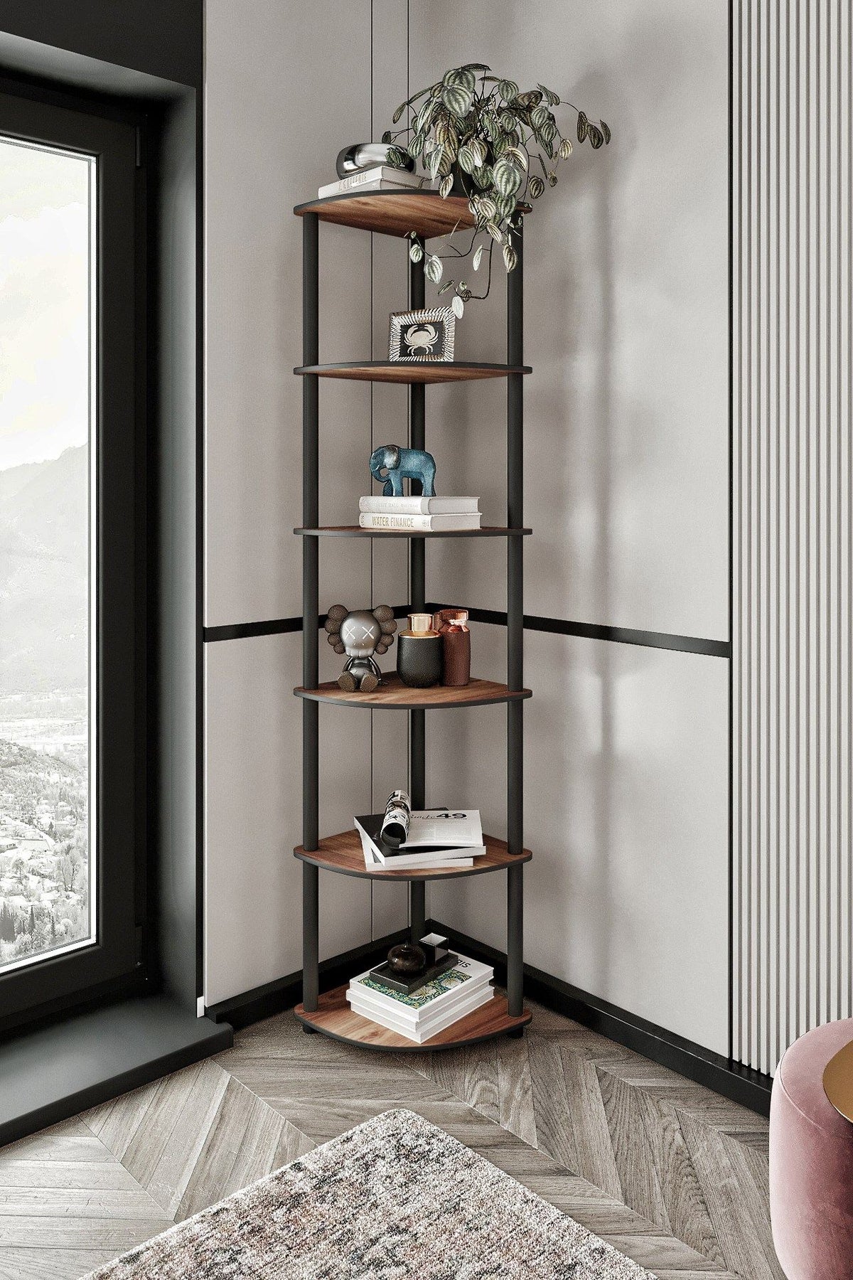 Βιβλιοθήκη Vlychos Καρυδί 34x34x173 εκ. MDF