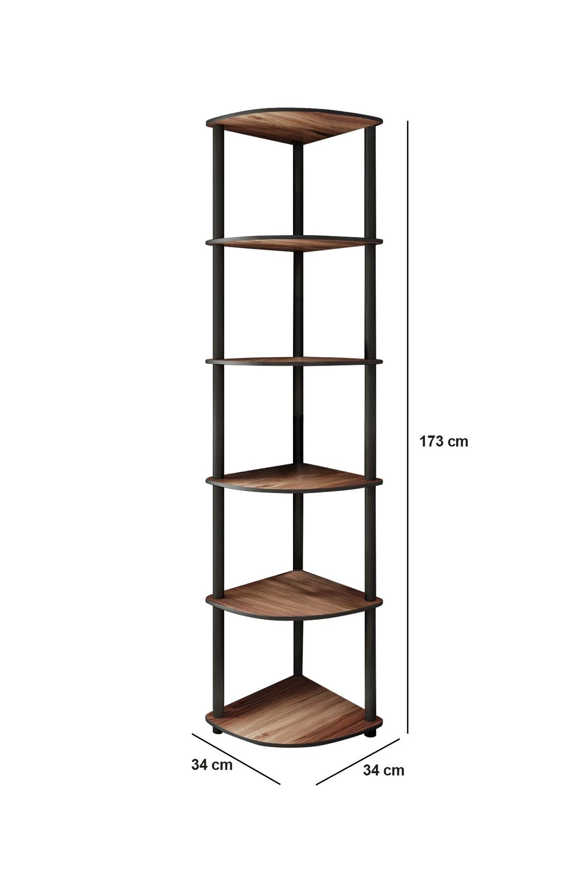 Βιβλιοθήκη Vlychos Καρυδί 34x34x173 εκ. MDF