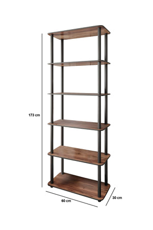 Βιβλιοθήκη Volissos Καρυδί 60x30x173 εκ. MDF