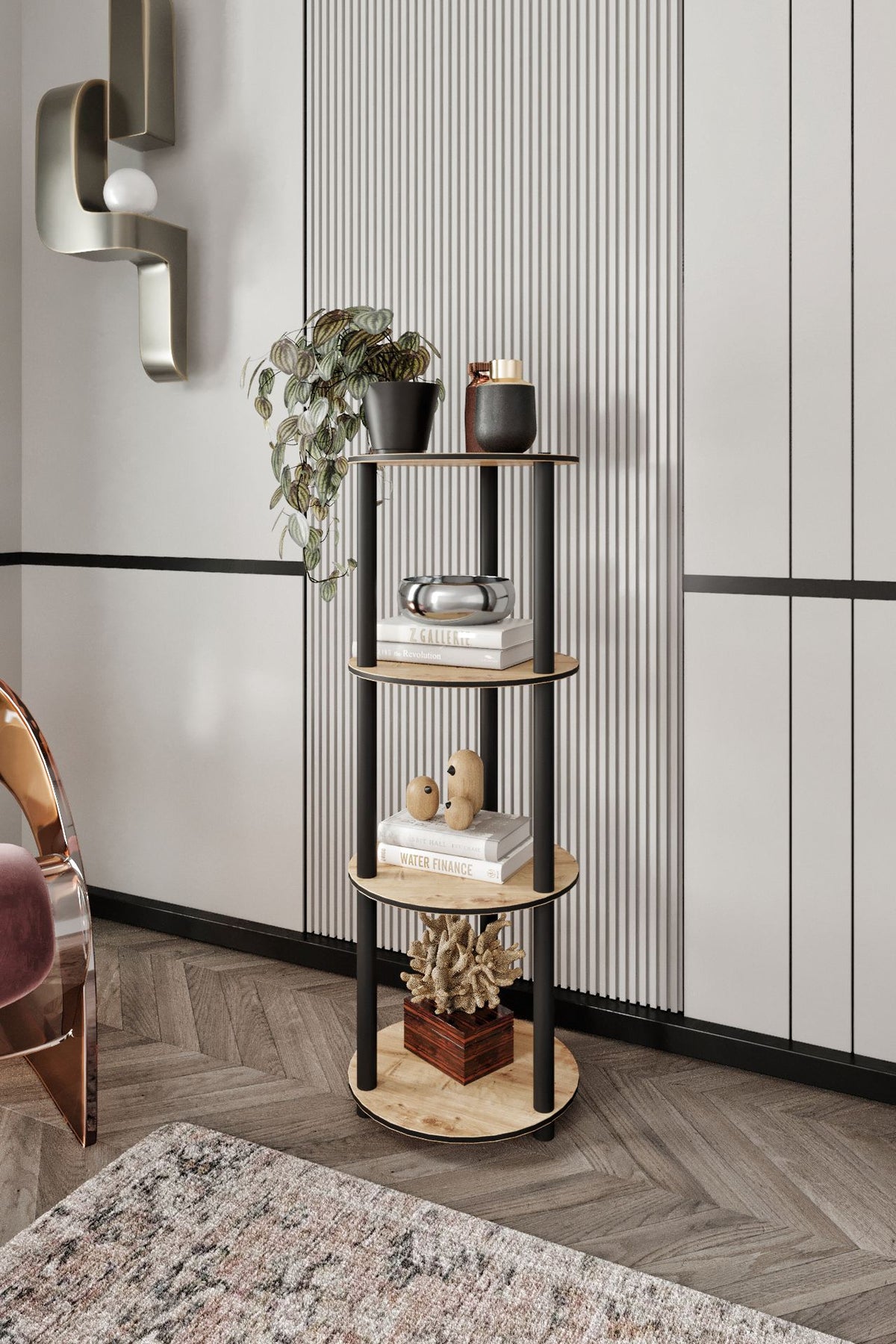 Βιβλιοθήκη Kirrha Δρυς 34x34x106 εκ. MDF - Pakobazaar