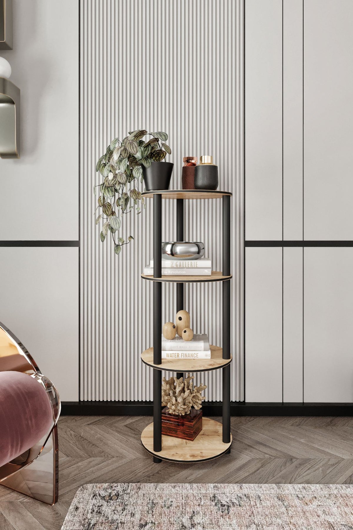 Βιβλιοθήκη Kirrha Δρυς 34x34x106 εκ. MDF - Pakobazaar