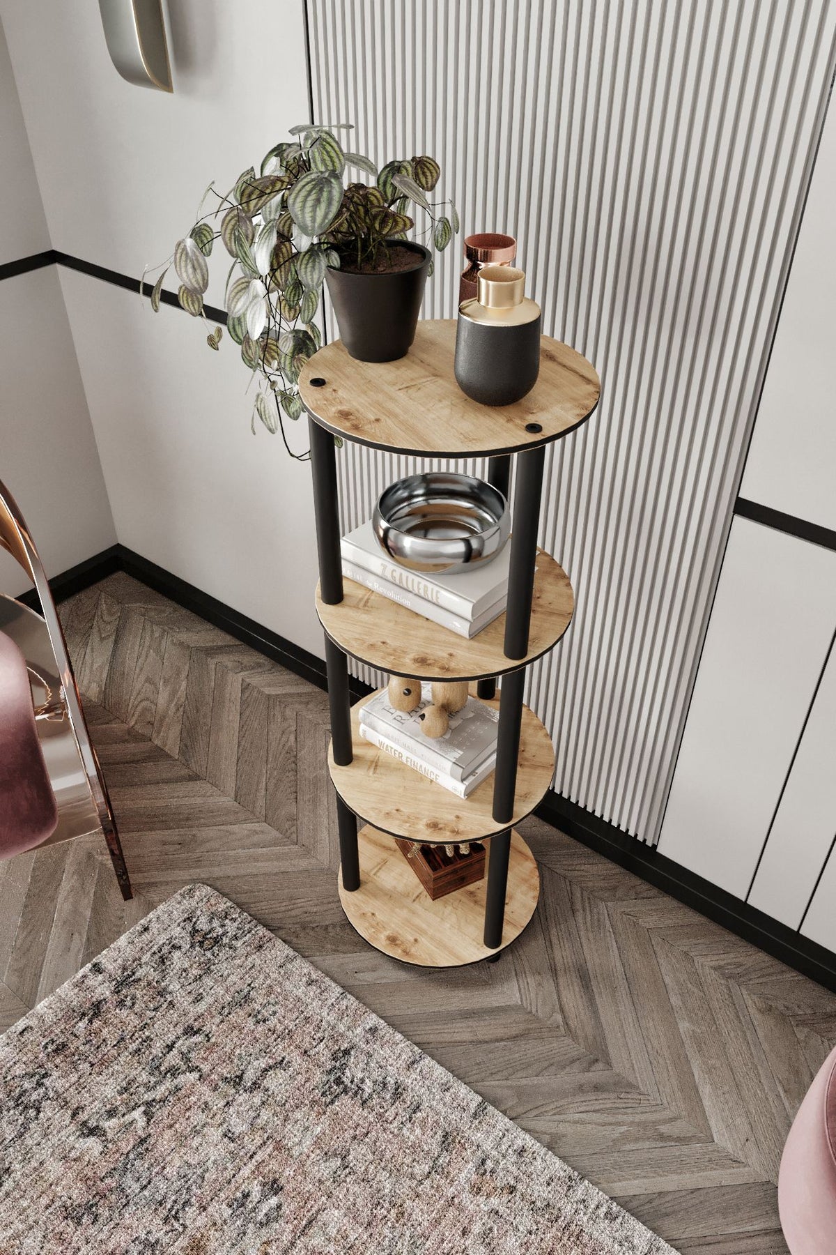 Βιβλιοθήκη Kirrha Δρυς 34x34x106 εκ. MDF - Pakobazaar