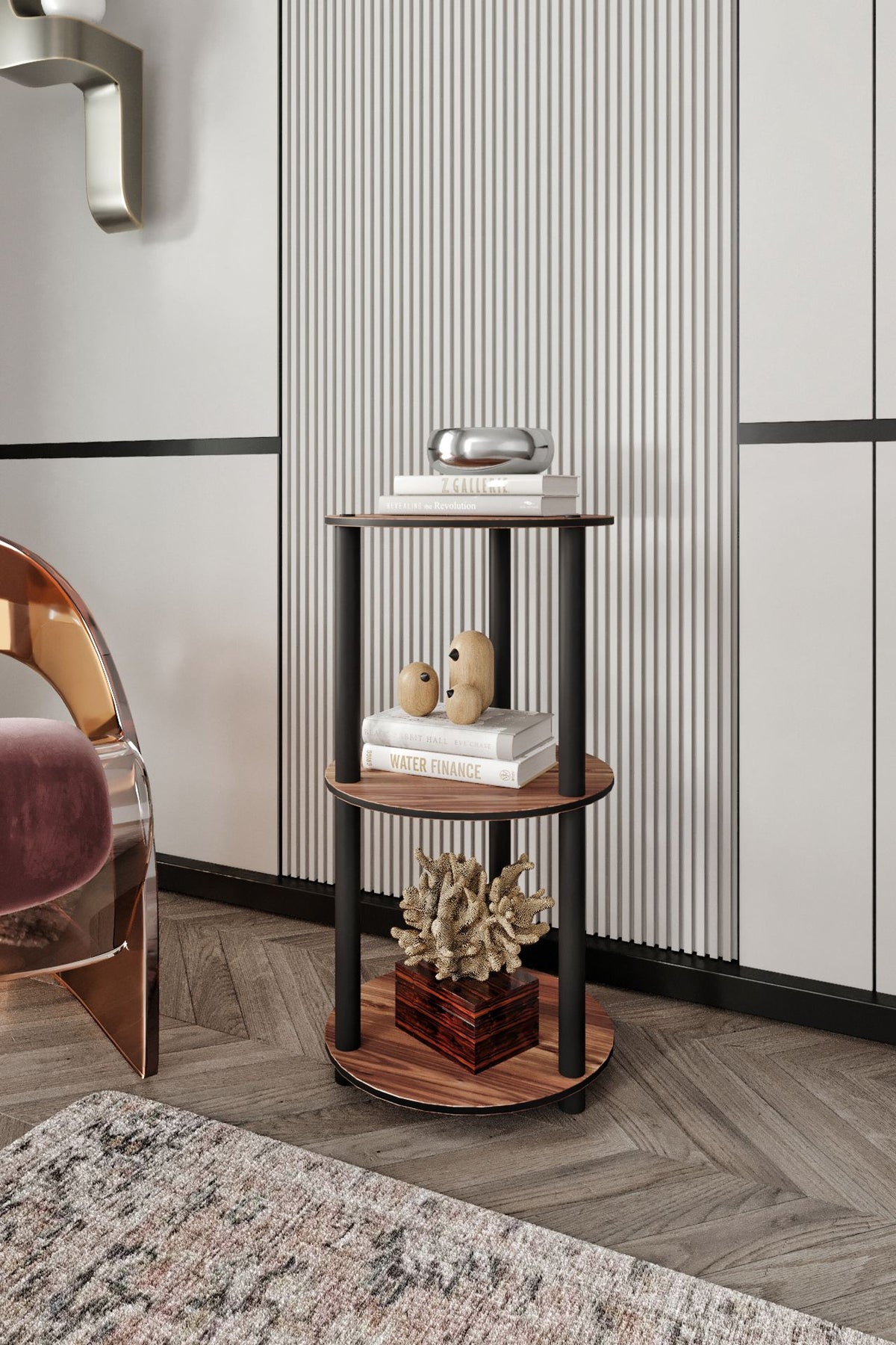 Βιβλιοθήκη Kolophon Καρυδί 34x34x72 εκ. MDF - Pakobazaar