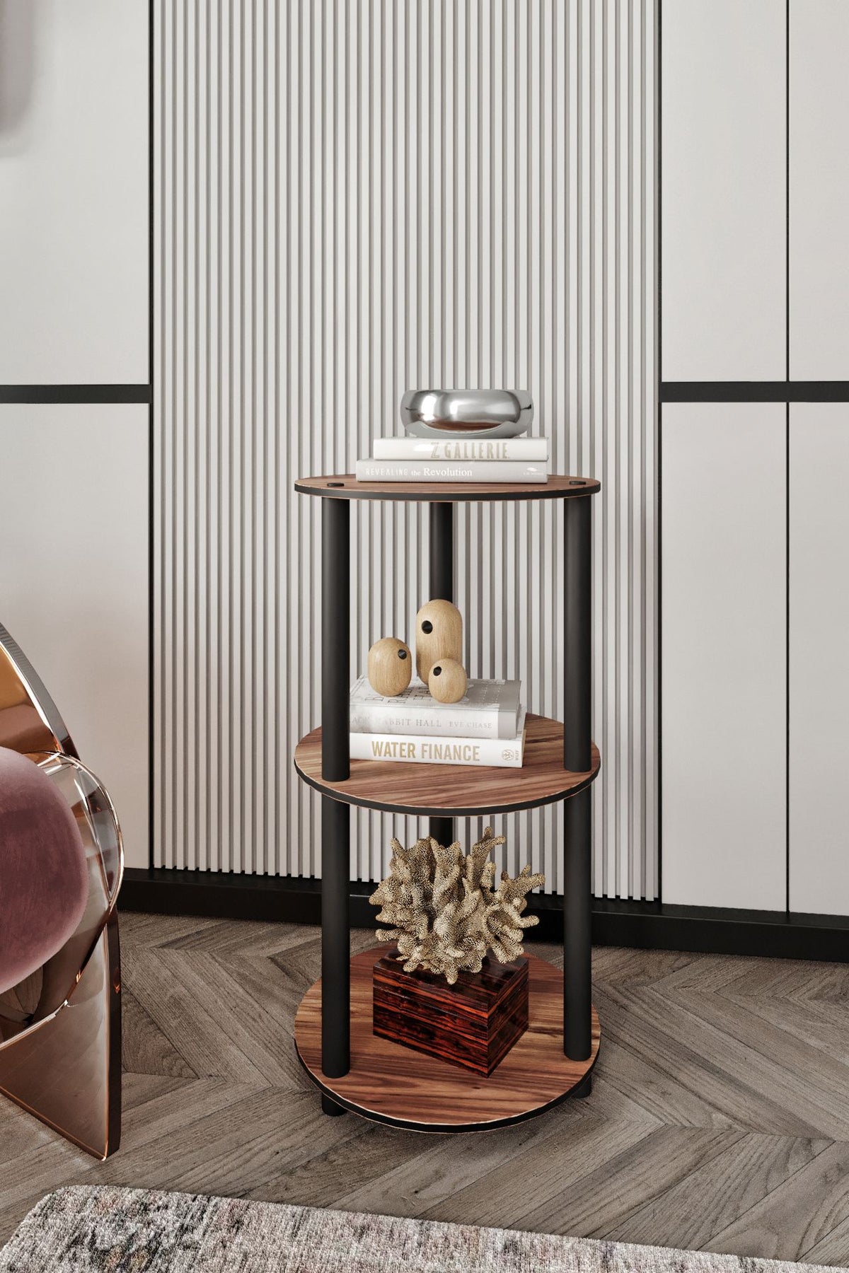 Βιβλιοθήκη Kolophon Καρυδί 34x34x72 εκ. MDF - Pakobazaar