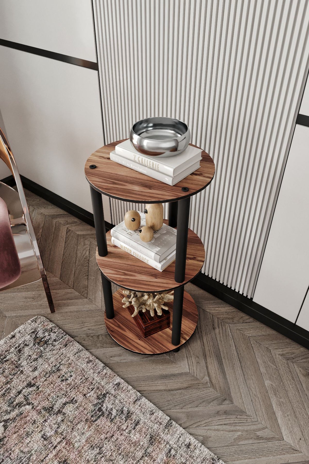 Βιβλιοθήκη Kolophon Καρυδί 34x34x72 εκ. MDF - Pakobazaar