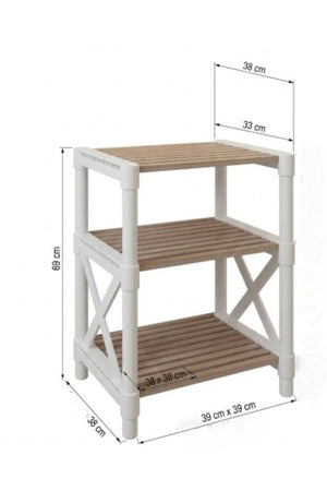 Ραφιέρα Euboia Λευκό 38x33x69 εκ.