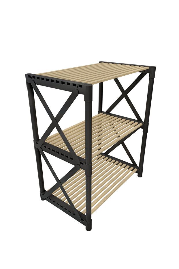 Ραφιέρα Ithome Μαύρο 54x37x70 εκ.