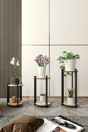Ξύλινη Βάση Φυτών Paralia Δρυς 23x23x30 εκ. MDF