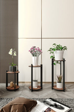 Ξύλινη Βάση Φυτών Paralia Καρυδί 23x23x30 εκ. MDF