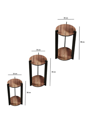 Ξύλινη Βάση Φυτών Paralia Καρυδί 23x23x30 εκ. MDF