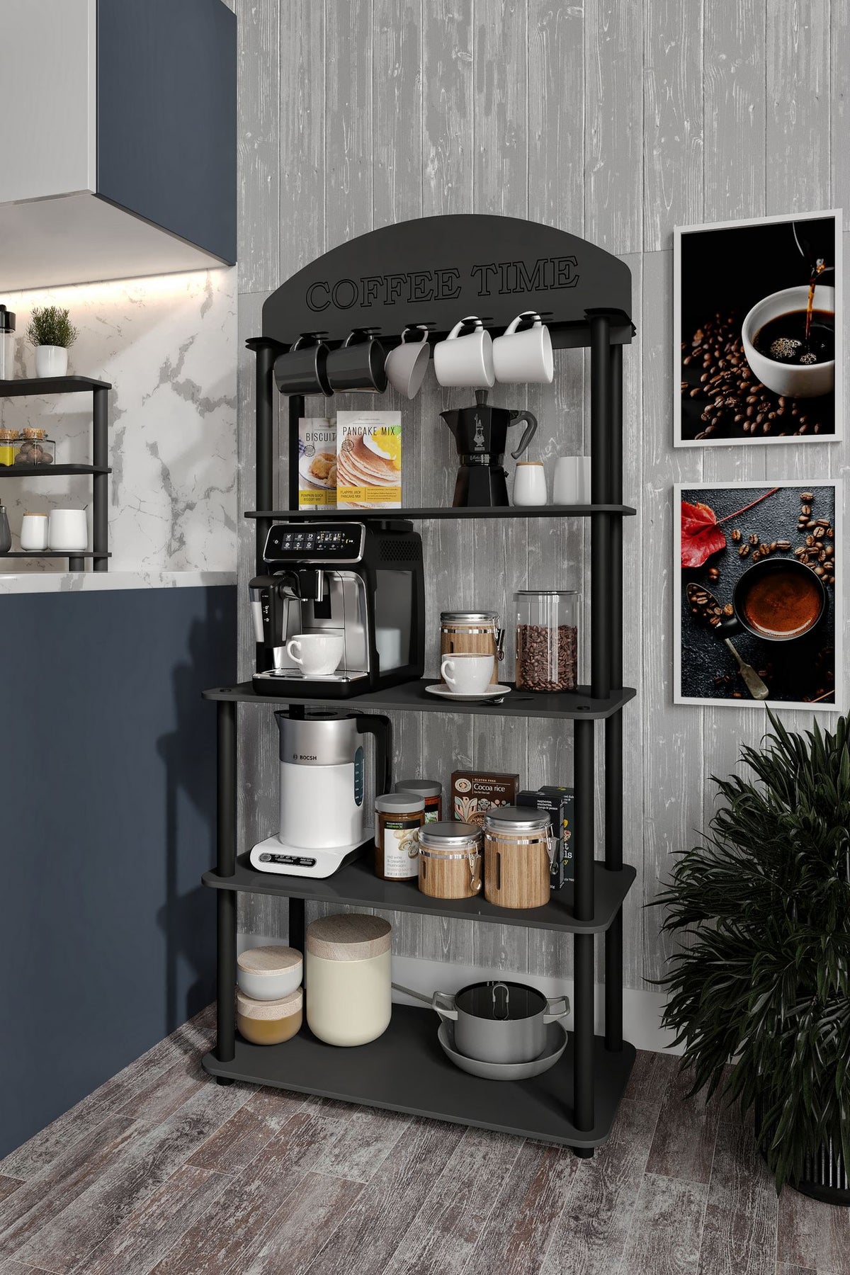 Ντουλάπι Καφέ Kamenitsa Μαύρο 69x39x160 εκ. MDF