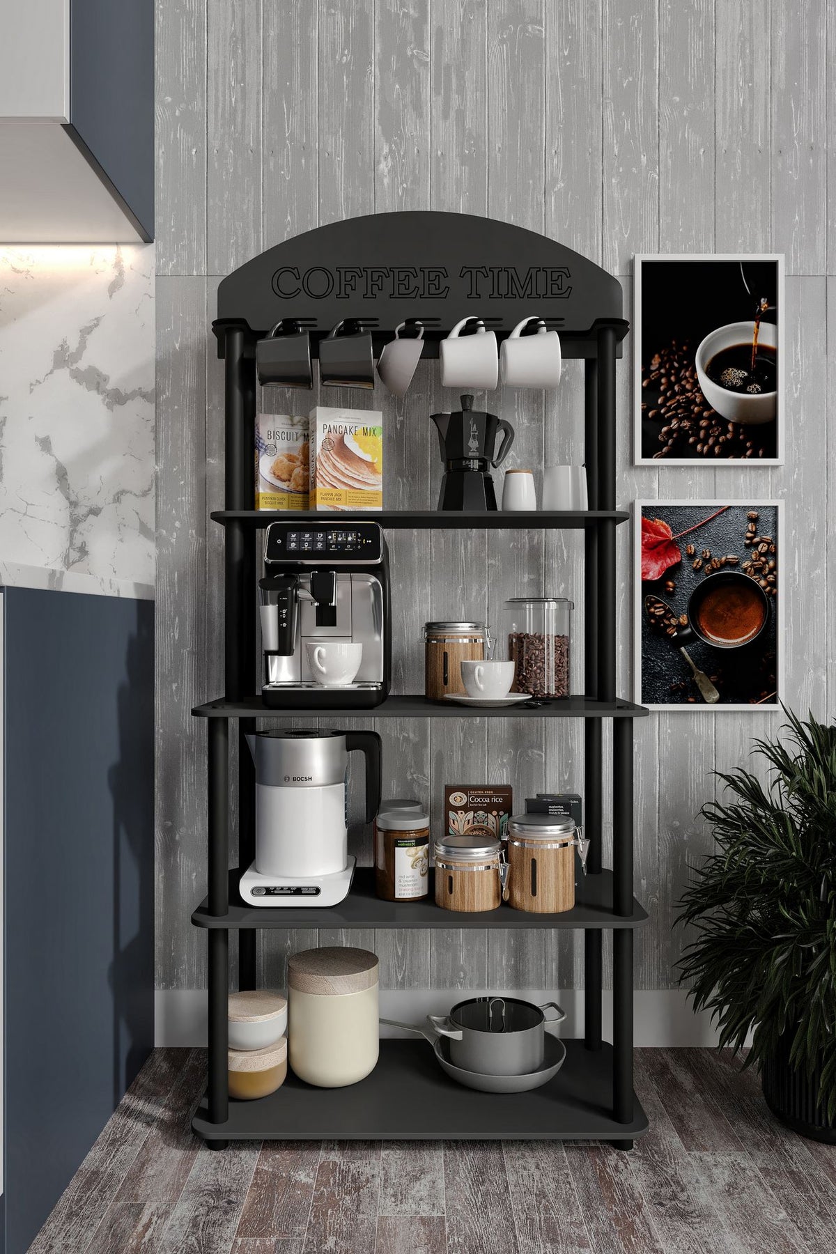 Ντουλάπι Καφέ Kamenitsa Μαύρο 69x39x160 εκ. MDF