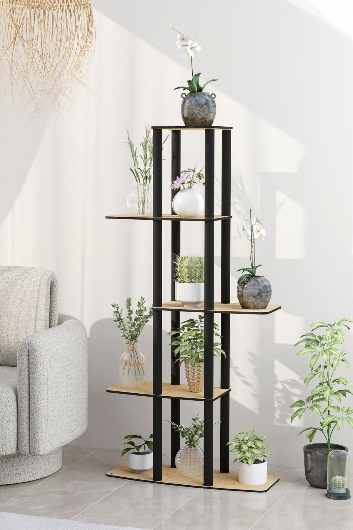 Ξύλινη Βάση Φυτών Pollonas Δρυς 20x140x60 εκ. MDF