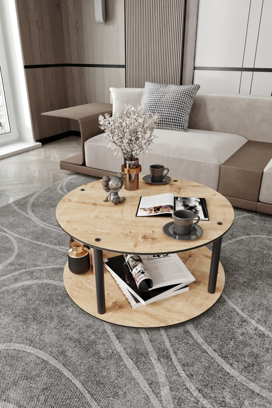 Τραπεζάκι Σαλονιού Askra Δρυς 70x38 εκ. MDF
