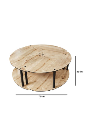 Τραπεζάκια Σαλονιού Σετ Argyrades Δρυς 70x70x38 εκ. MDF