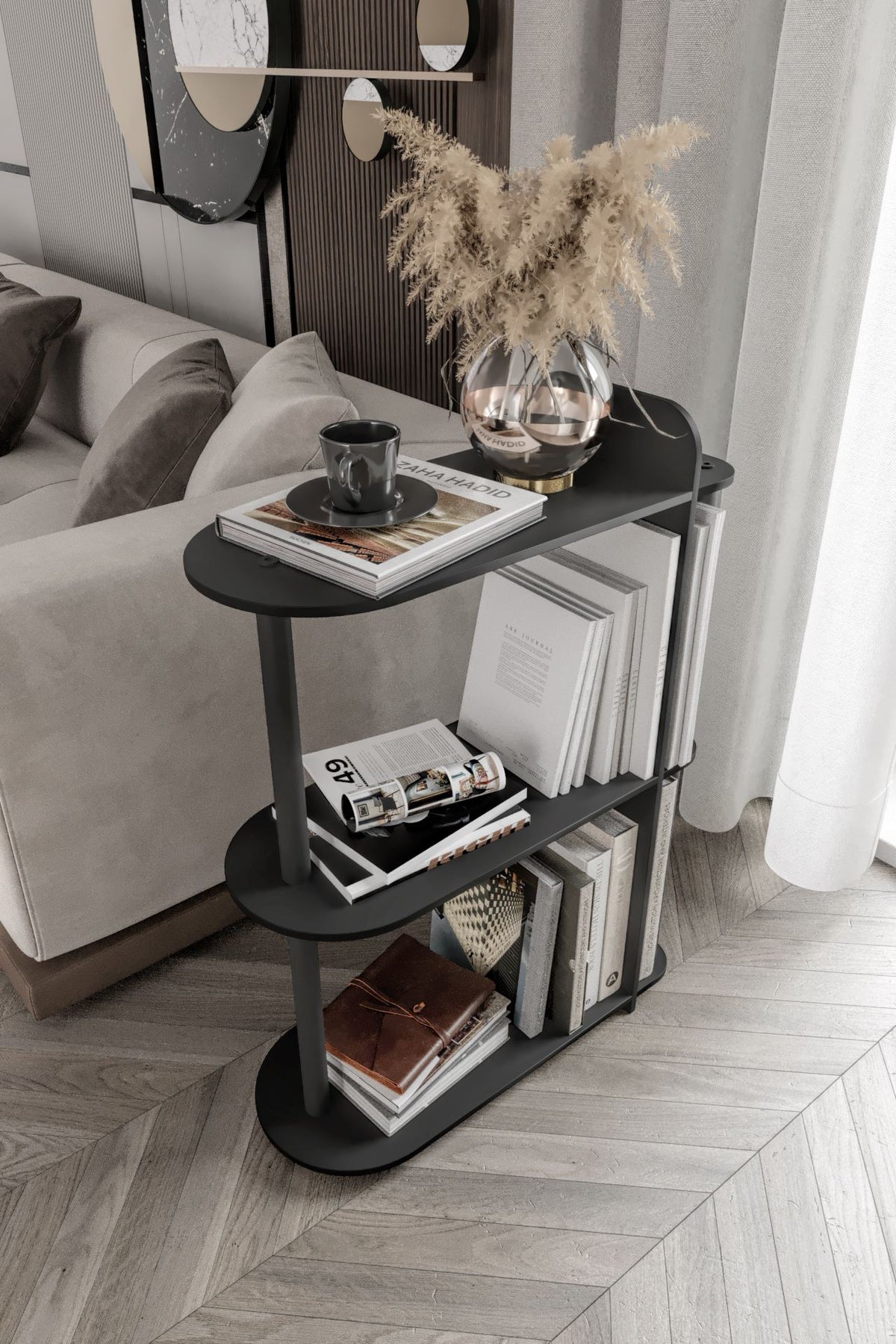 Βοηθητικό Τραπεζάκι Amadryada Μαύρο 24x8x82 εκ. MDF
