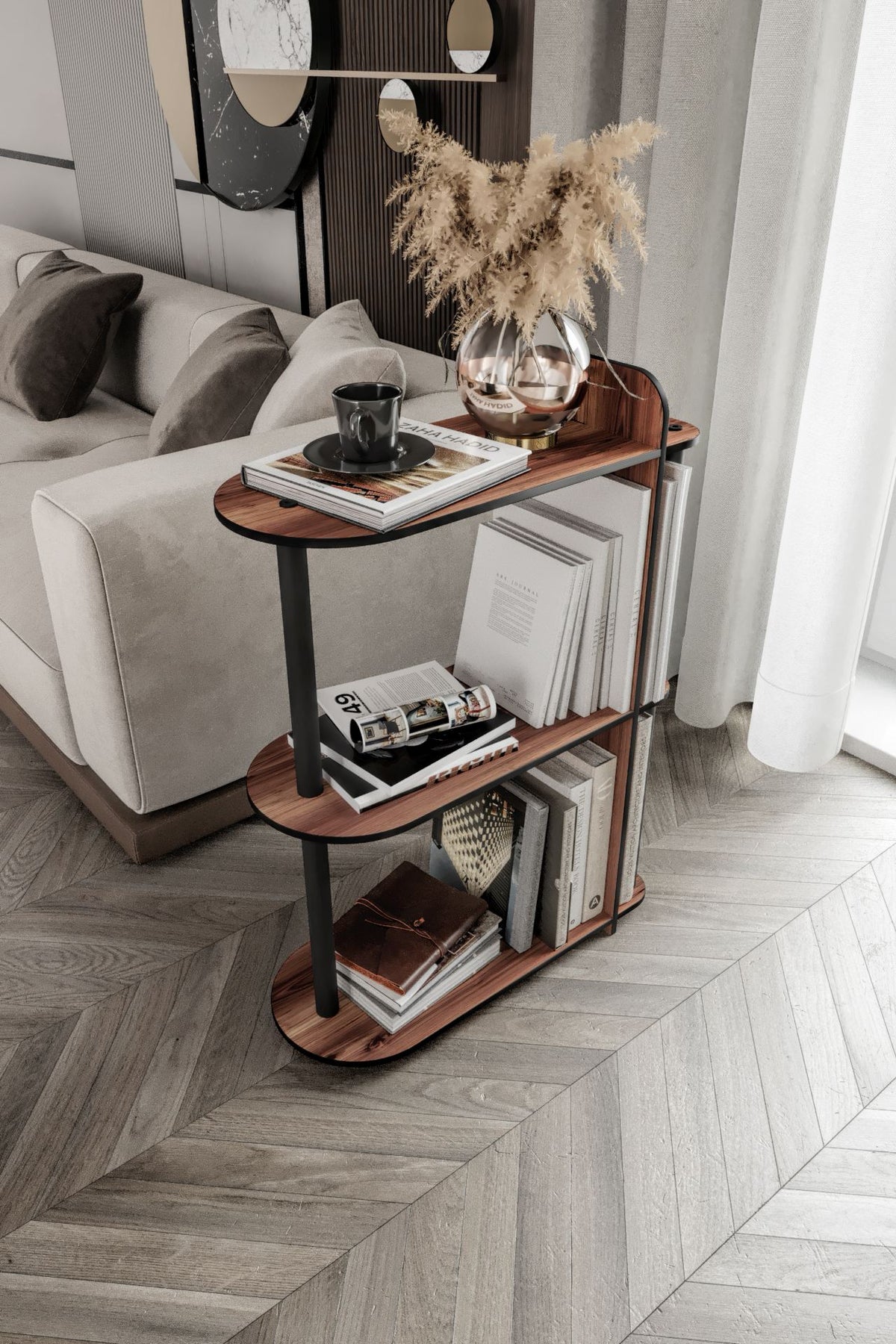 Βοηθητικό Τραπεζάκι Amadryada Καρυδί 24x8x82 εκ. MDF