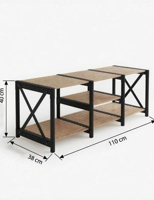 Έπιπλο Τηλεόρασης Abdera Μαύρο 110x38x40 εκ.